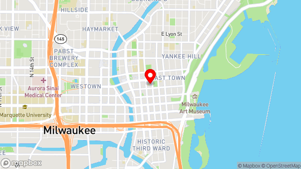 Google Map of 825 N Jefferson St., Milwaukee, WI 53202