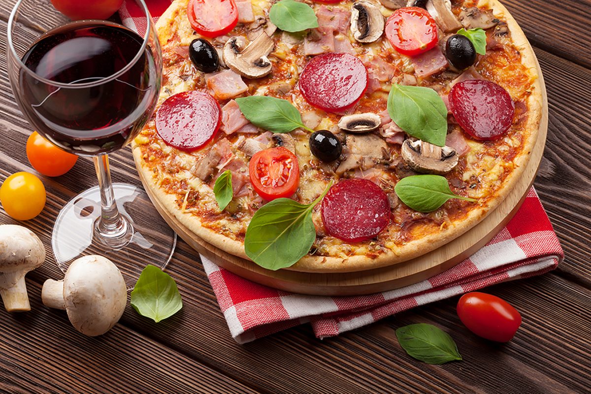 Making Fresh Pizza and Wine Sampling