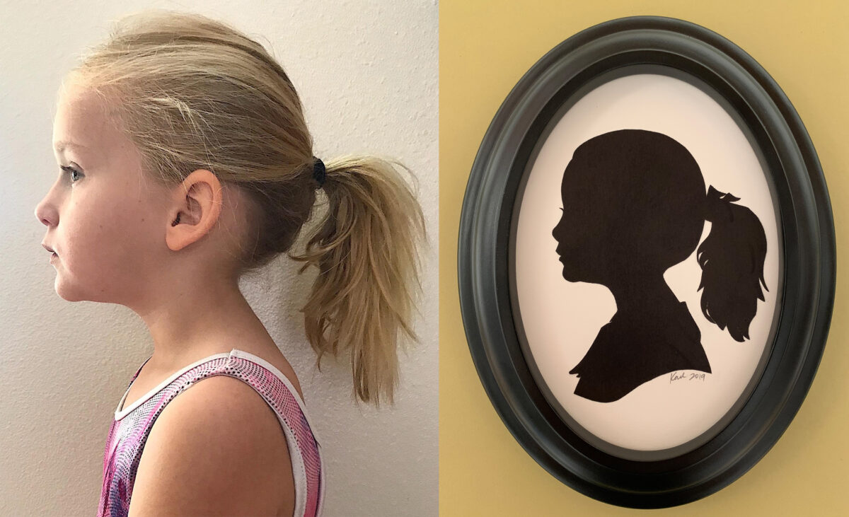 Master Silhouette Artist Karl Johnson at BlackBear Children's Boutique